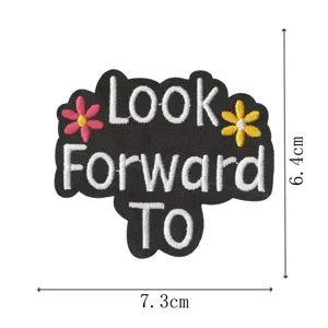 Modischer bestickter Stoffaufnäher mit motivierendem Spruch, DIY Kleidung Abzeichen Dekor.