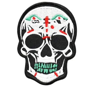 Patch crâne brodé style punk accessoires de vêtement DIY veste chapeau sac à dos décor