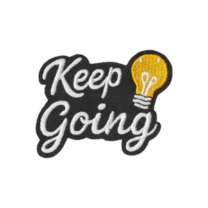 Bestickter Aufnäher mit Keep Going Spruch für Kleidung Jacken Taschen DIY Aufbügler