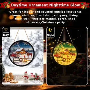 Christmas luminous hanging sign LED light window decoration ornament for holiday party decor