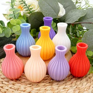 3D printed mini magnetic vase fridge magnet, creative colorful flower holder decor for home.