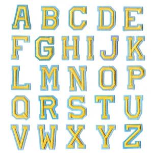 Lot de patchs brodés alphabet a-z lettres colorées autocollants tissu diy pour vêtements.
