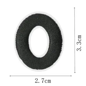 Black letter O embroidery patch for clothing repair and DIY decoration product detail