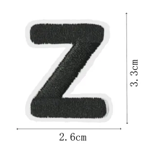 Black letter Z embroidery patch iron on clothing repair decorative patch badge applique