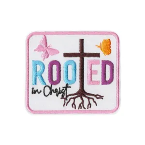 Toppa ricamata religiosa cristiana con croce toppe adesive per vestiti cappelli borse fai