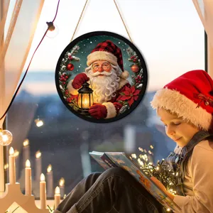 Christmas glowing hanging sign LED window decoration festive ornament for home holiday party decor