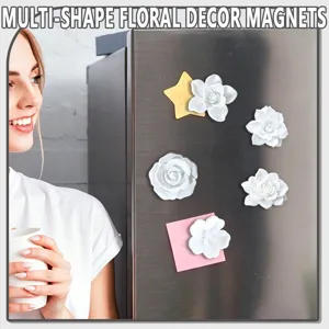 3D floral fridge magnets set decorative white flower magnetic stickers for home kitchen office decor