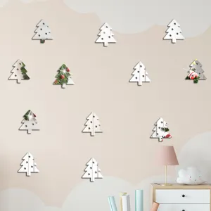 Weihnachtsbaum Acryl Spiegel Wandaufkleber, wasserdichte selbstklebende Kinderzimmer Deko.