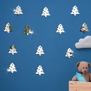 Weihnachtliche DIY Acryl Spiegel Wandaufkleber fuer Kinderzimmer Dekoration wasserdicht.