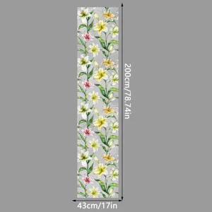 Detalles de la película para ventana estática de flores de lirio coloridas, vidrio esmerilado.