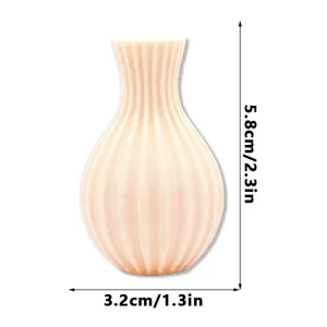 3D printed mini ribbed vase refrigerator magnet, cute creative floral pot home decor item
