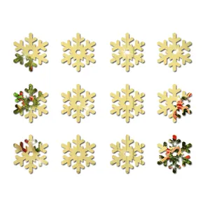 Weihnachten Acryl Spiegel Schneeflocke Wandaufkleber DIY selbstklebende Dekoration.