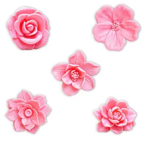 3D printed pink flower fridge magnet, creative magnetic floral decor for home and kitchen.
