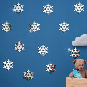 Weihnachten DIY Spiegel Acryl Wandaufkleber Schneeflocke Dekoration für Kinderzimmer