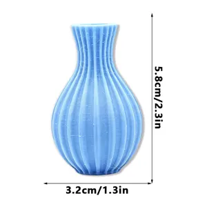 Detailed view of the mini 3D magnetic vase, showing vertical ribbed texture and size.