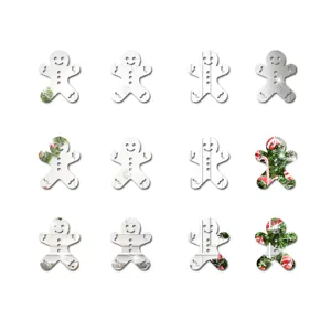 Weihnachten Lebkuchenmann Spiegel Acryl Wandaufkleber Detail für DIY Dekoration.
