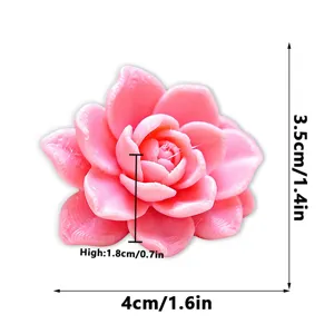 3D succulent flower fridge magnet pink cute magnetic sticker for home kitchen decor 4cm