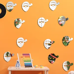 Weihnachten Weihnachtsmann Acryl Spiegel Wandaufkleber Kinderzimmer DIY Dekoration.