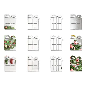 Weihnachten Acryl Spiegel Wandtattoos DIY Geschenkbox Dekoration fuer Kinderzimmer und Haus