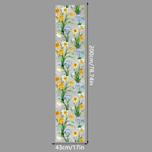 Película estática para ventana, pegatina privacidad floral onda agua, tamaño 200x43cm