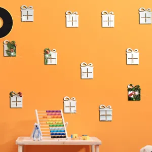 Weihnachten DIY Spiegel Acryl Wandaufkleber Set, wasserdicht selbstklebend fürs Kinderzimmer.