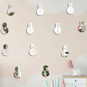 Weihnachten Schneemann Acryl Spiegel Wandtattoo Detailansicht fur Kinderzimmer Dekor