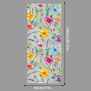 Película para ventana estática de flores coloridas adhesivo de vidrio 43x100cm hogar