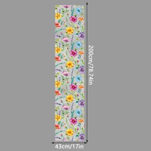 Película para ventana estática floral colorida adhesivo privacidad vidrio 43x200cm
