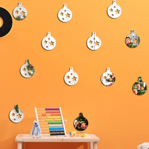 Weihnachten Acryl Spiegel Wandaufkleber, DIY Stern Kugel Dekoration fur Kinderzimmer.
