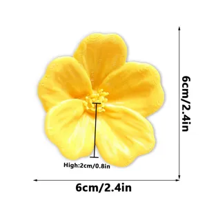 3D yellow flower refrigerator magnet cute magnetic floral sticker for home kitchen decor