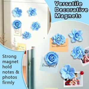 3D floral refrigerator magnets, creative magnetic decorative flower stickers for home office.
