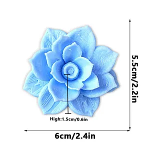 3D Succulent Flower Fridge Magnet Cute Blue Magnetic Refrigerator Sticker Home Decor