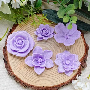 3D printed purple flower fridge magnets set creative magnetic floral home kitchen decor