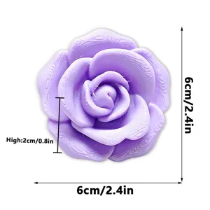 3D printed purple rose flower fridge magnet, creative magnetic floral decor for home office kitchen.