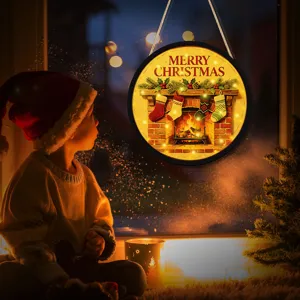 Christmas luminous hanging sign LED window decoration holiday party ornament festive home decor