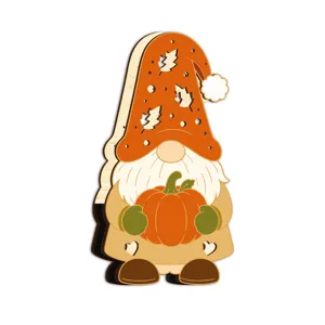 Gnome en bois Thanksgiving décoration de table citrouille veilleuse LED automne déco