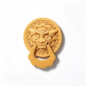 Vintage Chinese style 3D beast face door knocker magnetic fridge sticker detail view