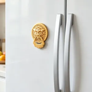 Chinese vintage lion door knocker fridge magnet 3D creative magnetic sticker home decor
