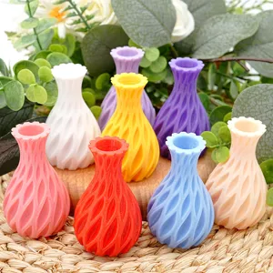Colorful 3D printed magnetic mini flower vase fridge magnet creative home desktop decor set