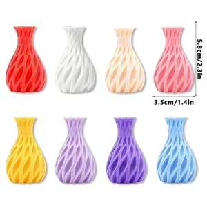 Set of 8 colorful 3D printed mini hollow vases fridge magnets creative home decor gifts.