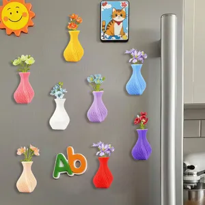 Magnete da Frigo con Vaso Magnetico Stampato in 3D Vaso a Spirale Creativo Adesivo Decorazione per la Casa