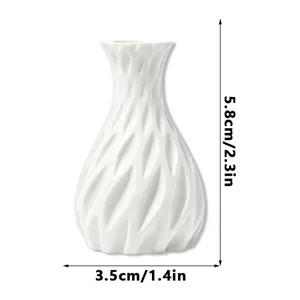 3D magnetic vase fridge sticker creative flower arrangement miniature white vase decor