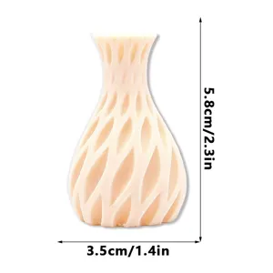 Detailed close-up shot of miniature 3D printed geometric hollow magnetic vase refrigerator sticker.