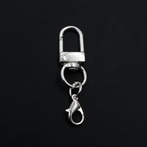 Mousqueton et boucle de porte-clés en alliage argenté pour sacs breloques accessoires DIY