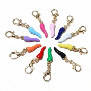 Alloy Drip Oil Chili Pepper Pendant Charm With Lobster Clasp DIY Jewelry Accessory Fashion Necklace Bracelet Findings