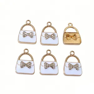 Exquisite alloy rhinestone handbag charms DIY jewelry accessories for bracelets and keychains.