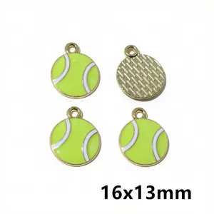 Legierung Öltropfen Tennis Anhänger DIY Schmuck Zubehör Schlüsselanhänger Tasche 16x13mm