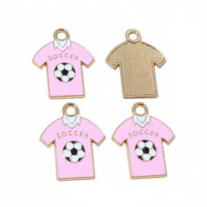 Pendentif En Métal Maillot De Foot Rose Accessoire Pour Bijoux DIY Ensemble 4 Pièces