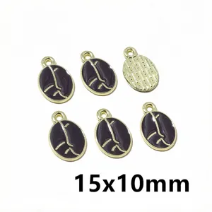 Gold plated alloy coffee bean enamel charms pendant for DIY jewelry making 15x10mm