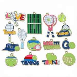 Legierung Tennis Tropföl Anhänger DIY Schmuck Zubehör Schlüsselanhänger Taschen Deko